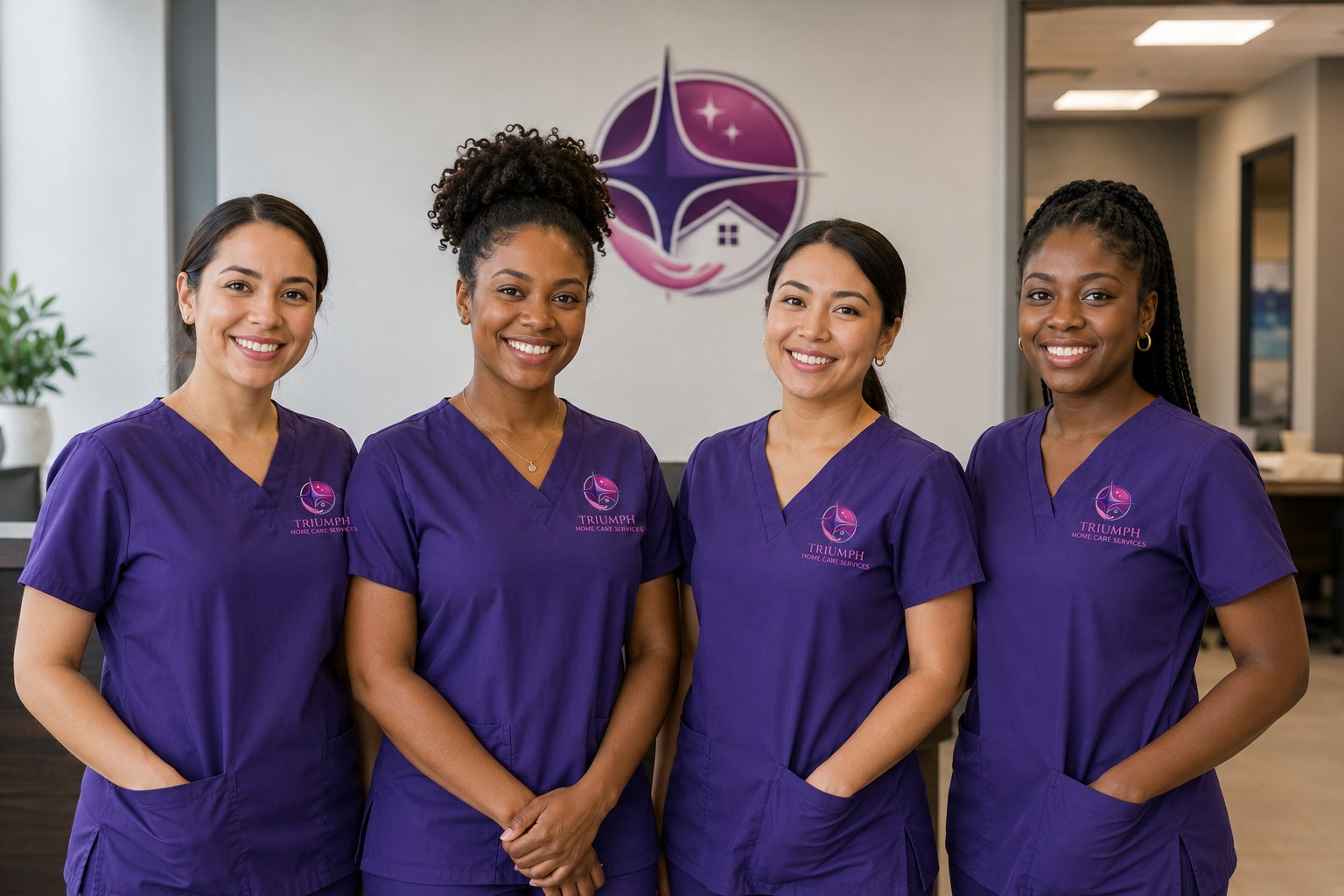 Triumph Home Care caregiver team in uniform